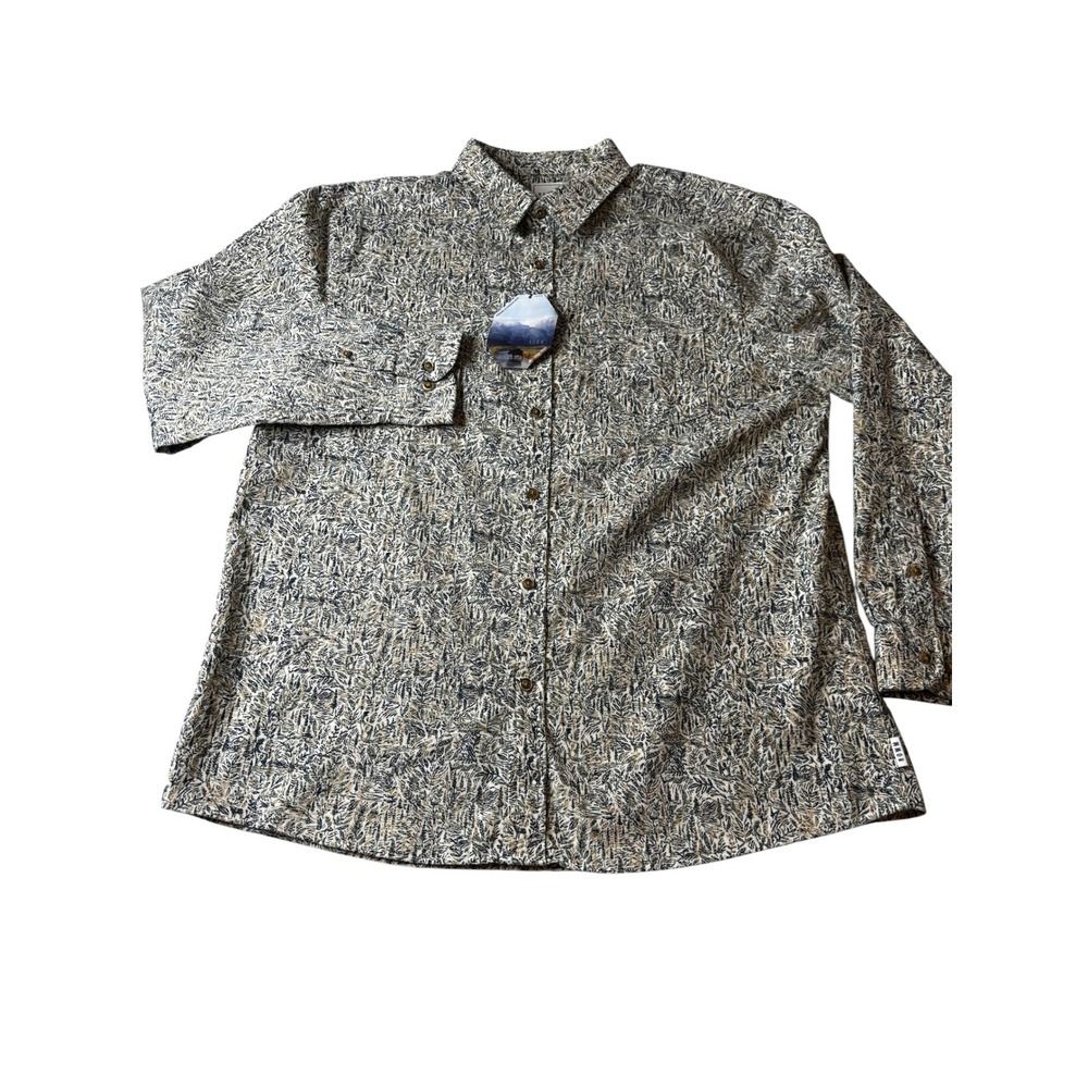 ROWM Peaks & Passages Mens XL Corduroy Button Down Shirt Leaf Print NWT